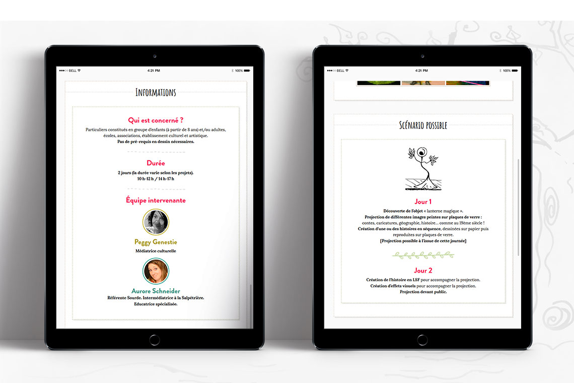 An overview of the site on iPad