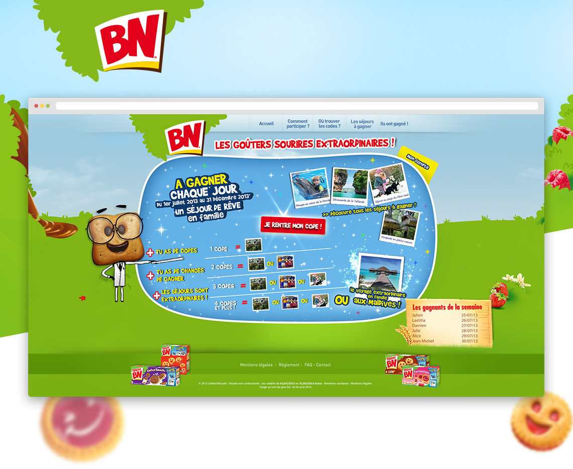 Home page for Bn the Snacks Extraordinary Smiles contest